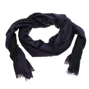 مملوكة مسبقًا وشاح غوتشي مجدول كتل لونية بنفسجي واسود