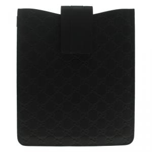 Gucci Black Guccissima Leather iPad Case