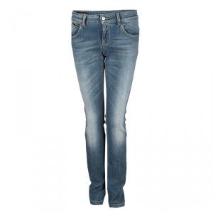 Gucci Blue Light Wash Denim Skinny Fit Flared Bottom Jeans M
