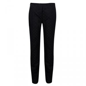 Gucci Black Logo Jacquard Tailored Pants M
