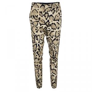 Gucci Brown Animal Printed Silk Trousers S