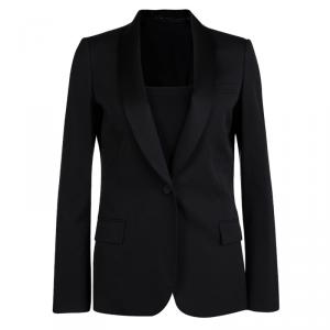 Gucci Black Wool Satin Lapel Detail Blazer M