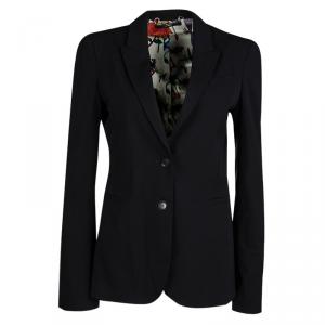Gucci Black Wool Floral Lining Blazer M