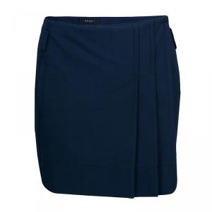 Pre Owned Gucci Navy Blue Pleated Mini Skirt S