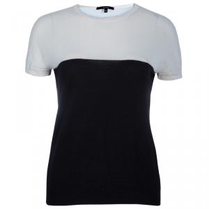 Pre Owned Gucci Colorblock Cashmere Top M