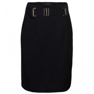 Pre Owned Gucci Black Belted Skirt M