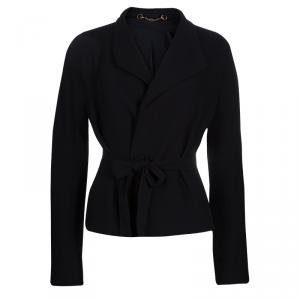 Gucci Black Belted Blazer L