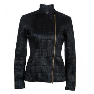 Pre Owned Gucci Black Leather Jacket M