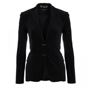 Pre Owned Gucci Black Rib Detail Blazer S