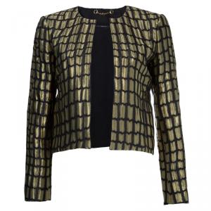 Pre Owned Gucci Metallic Gold Box Jacket S