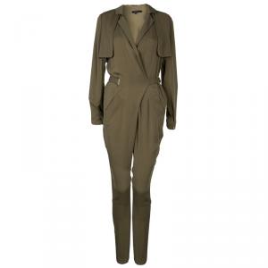 Gucci Olive Green Silk Jumpsuit XS