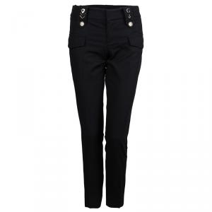 Pre Owned Gucci Black Straight Fit Cotton Trousers S