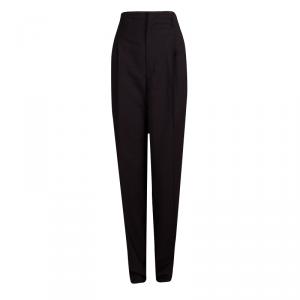 Gucci Burgundy High Waist Pleat Detail Wide Leg Trousers M