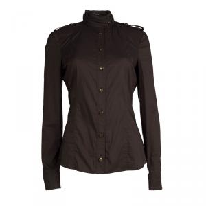 Gucci Olive Green Long Sleeve Button Front Shirt M
