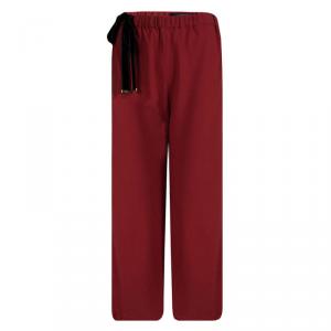 Pre Owned Gucci Red Wool Tie Detail Pants S