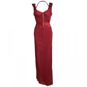 Iconic Tom Ford For Gucci Editorial Red Corset Silk Gown M