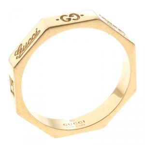 Gucci Octagonal 18K Yellow Gold Ring Size 52.5