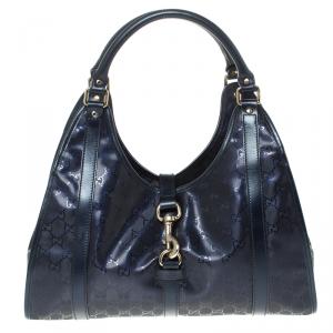 مملوكة مسبقًا حقيبة كتف غوتشي جاكي O كانفاس إمبرايم بنفسجية