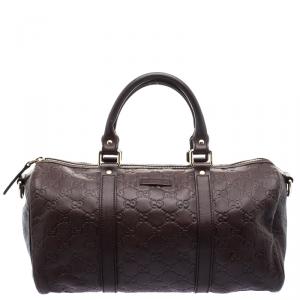 Pre Owned حقيبة غوتشي جوي جلد غوتشيسيما بني داكن متوسطة