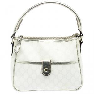 Pre Owned Gucci Ivory GG Supreme Canvas Plus Joy Hobo