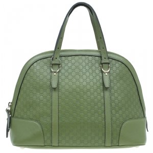 Pre Owned Gucci Avocado Green Micro Guccissima Leather Nice Satchel Bag