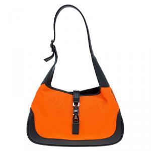 مملوكة مسبقًا Gucci Bi Color Nylon/Leather Small Jackie Hobo