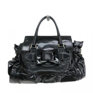 Pre Owned حقيبة غوتشي لارج كوين جلد ديالوكس أسود