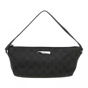 Pre Owned حقيبة صغيرة غوتشي بانانا بوت كانفاس GG بنية داكنة