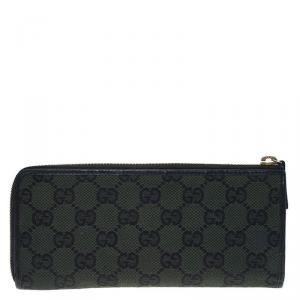 Gucci Green Guccissima Canvas Zip Around Wallet