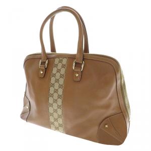 Pre Owned Gucci Brown Leather Tote Bag