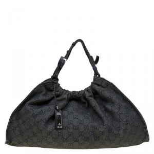 Pre Owned حقيبة غوتشي كانفاس GG سوداء برباط