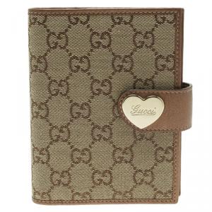 Gucci Beige GG Canvas Heart Ring Agenda