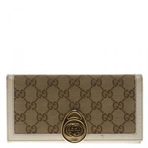 Gucci Off White GG Canvas Continental Wallet