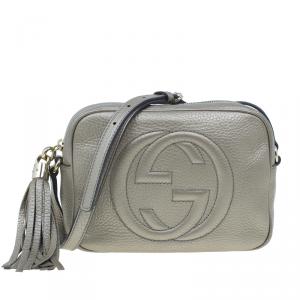 مملوكة مسبقًا حقيبة غوتشي سوهو ديسكو جلد رصاصي