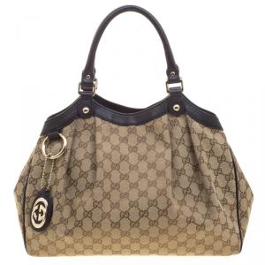 مملوكة مسبقًا Gucci Beige GG Canvas Medium Sukey Tote