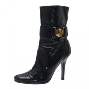 Gucci Black Leather Ankle Boots Size 37.5 