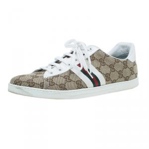 مملوكة مسبقًا Gucci Guccissima Canvas Web Detail Sneakers Size 38.5
