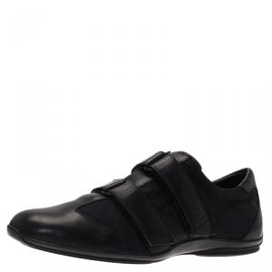 Pre Owned Gucci Black GG Fabric and Leather Velcro Sneakers Size 39.5 