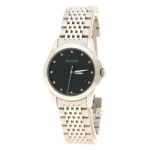Gucci Black Mother of Pearl Stainless Steel G Timeless Women's Wristwatch 27 mm