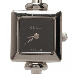Gucci Black Stainless Steel YA1055 Women's Wristwatch 25MM