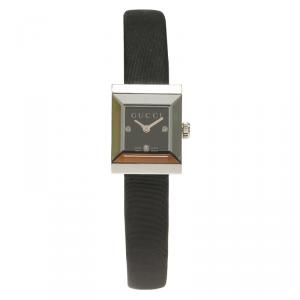 Gucci Black Stainless Steel G-Frame Women's Wristwatch 14MM