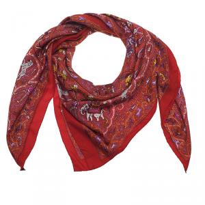 Pre Owned Hermes Multicolor Avec L'Aimable Autorisation du Lalbhai Dalpatbhai Indology Giant Silk Twill Square Scarf