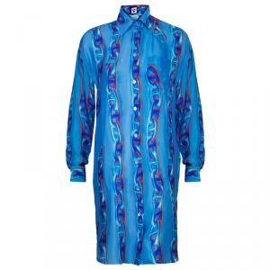 Hermès Blue Maille Dancre Shirt Dress M