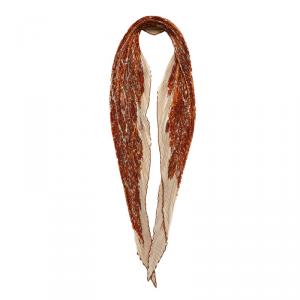 Pre Owned Hermes Orange Legende Moghole Plisse Silk Scarf