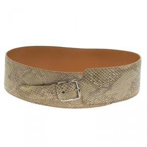 Pre Owned Hermes Beige Python Waist Belt Size 80 CM