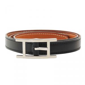 Hermes Black Leather Hapi Waist Belt 70CM