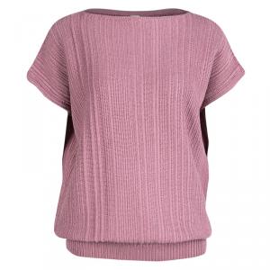Hermes Pink Chunky Cotton Knit Top M