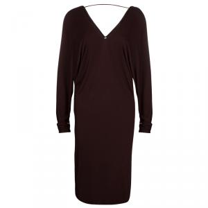 Hermes Burgundy Long Sleeve Dress M