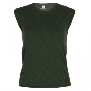 Hermes Olive Green Cashmere Sleeveless Sweater Vest S