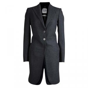 Hermes Grey Wool Overcoat S